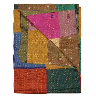 Kantha silk online throw